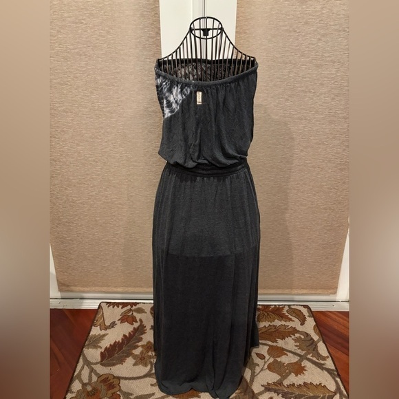 Gypsy 05 Grey smocked tie dye strapless maxi dress - Picture 3 of 9